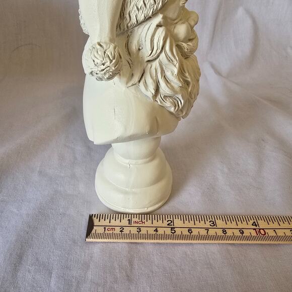 Neutral Santa Bust Christmas Tabletop Xmas Decor, White, Holiday Time 5.75" NIB - Picture 9 of 12